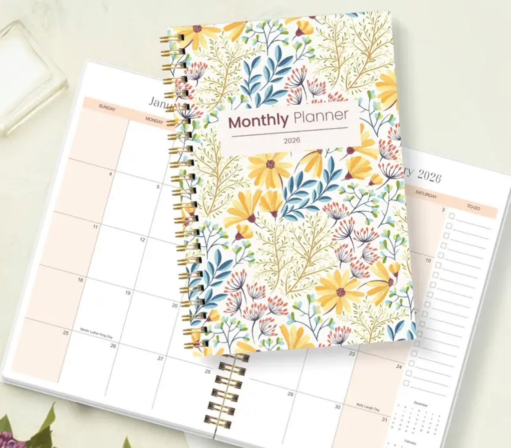 Planificador mensual con stickers