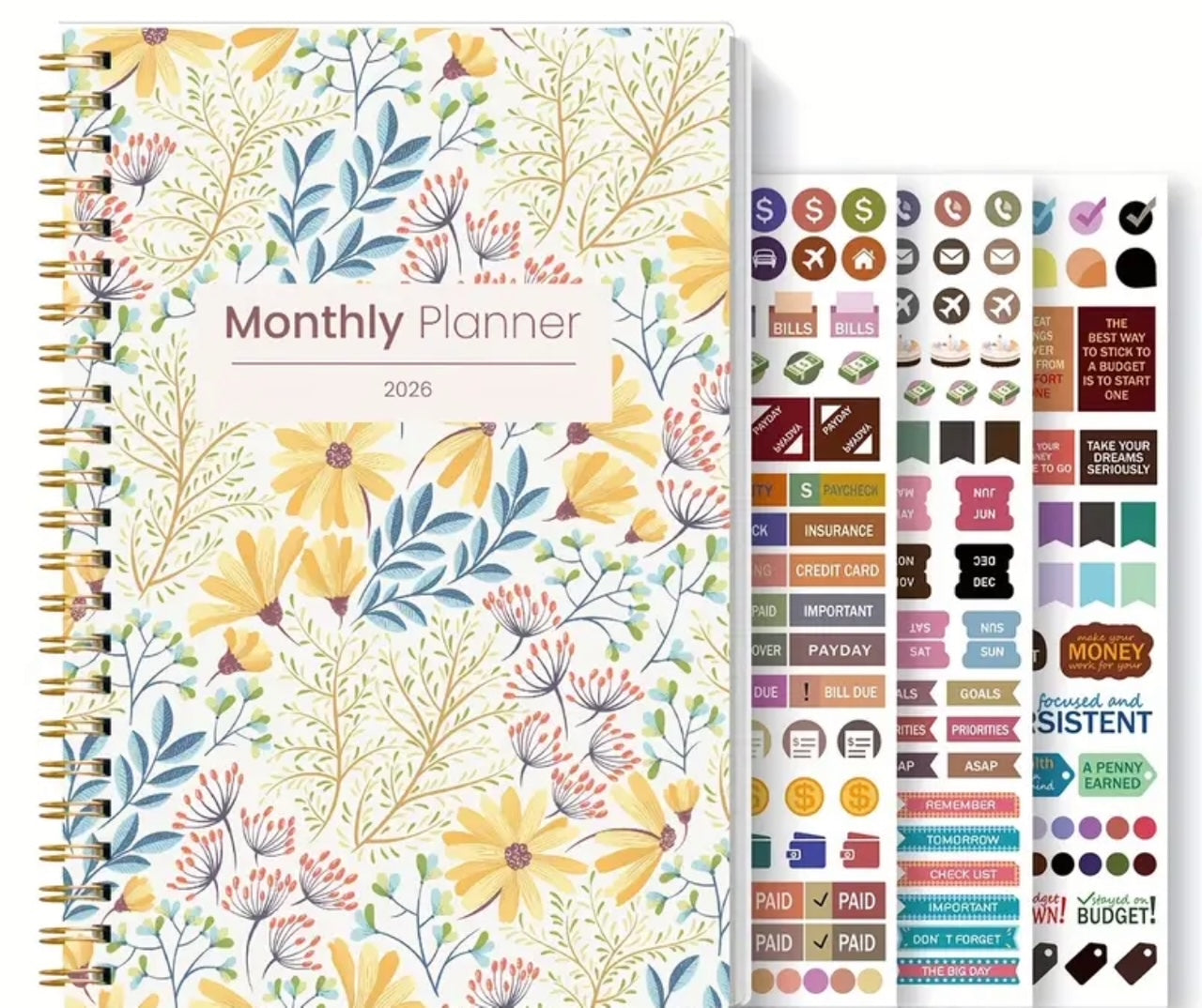 Planificador mensual con stickers