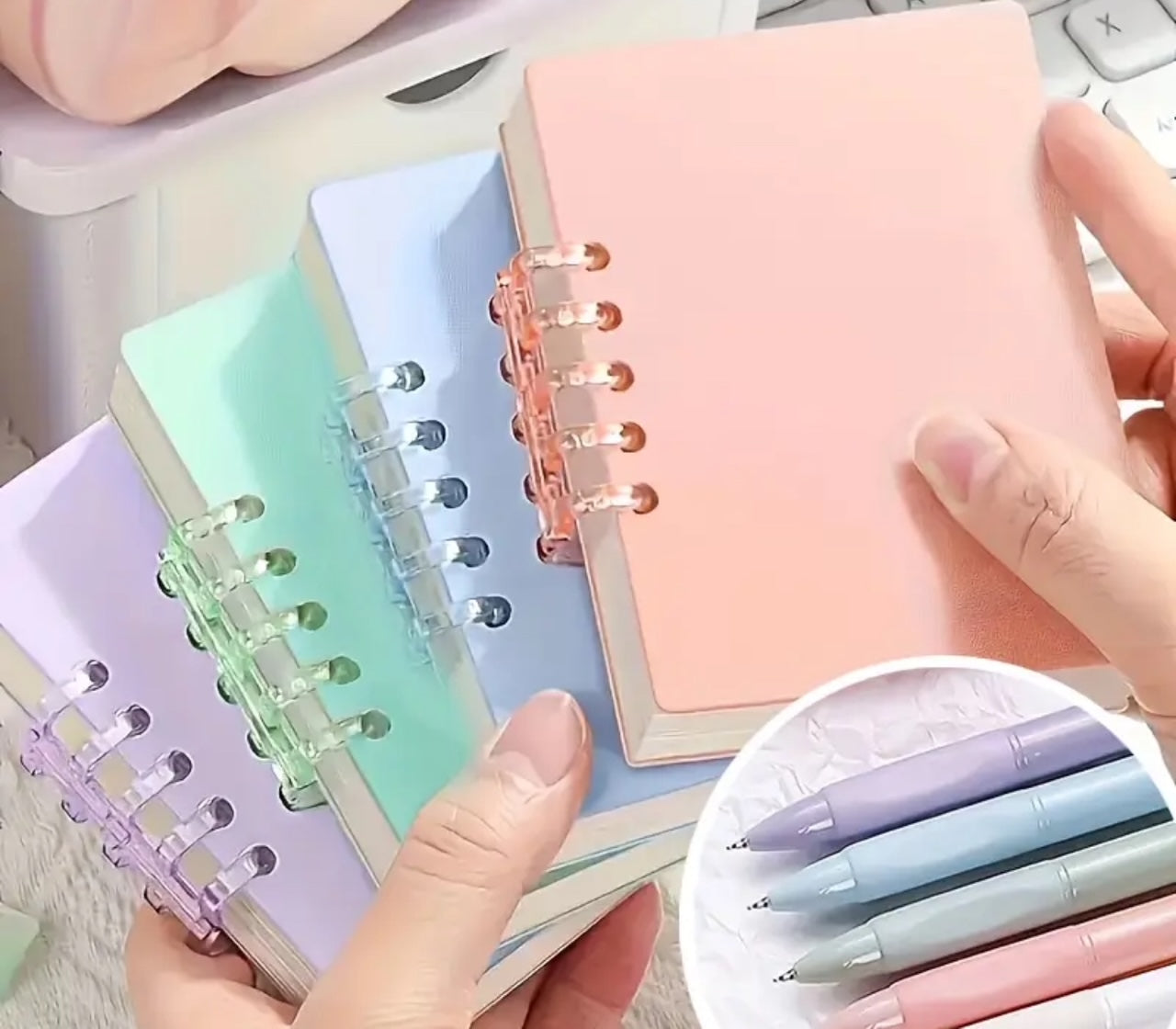 Mini libreta engargolada pastel